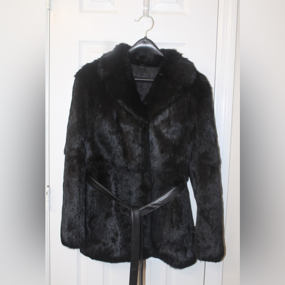 Vintage Mink Fur Black Small short Coat Made in France